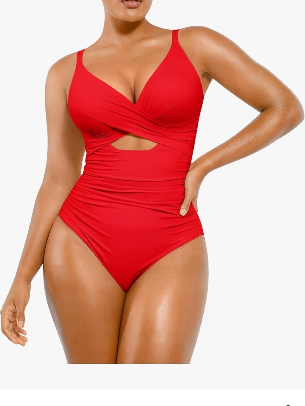 Shapellx Red One-Piece Twist Front Swimwear Size XL
